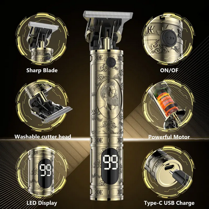 Professional Hair Clipper Set Cordless Trimmers with LCD Display Electric Rechargeable Shaver Gift for Women Men Hair Ball Trimmer Kit New USB Hair and Beard Clippers Groin Pubic Trimmer Barber Starter Set Halloween Home Haircut Quality bikini body