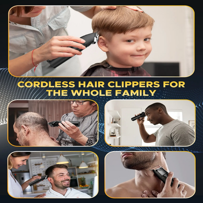 RACEFUN Black Professional Cordless Rechargeable Hair Clipper Set with LED Display Electric Trimmer Kit for Men Women USB Charging Barber Starter Gift Quality Trimmer with LED Light Groin new Electric Hair Trimmer trimmers women barber equipment