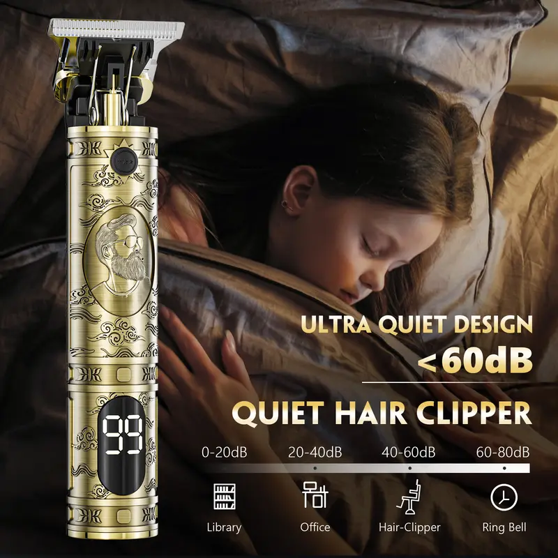 Professional Hair Clipper Set Cordless Trimmers with LCD Display Electric Rechargeable Shaver Gift for Women Men Hair Ball Trimmer Kit New USB Hair and Beard Clippers Groin Pubic Trimmer Barber Starter Set Halloween Home Haircut Quality bikini body