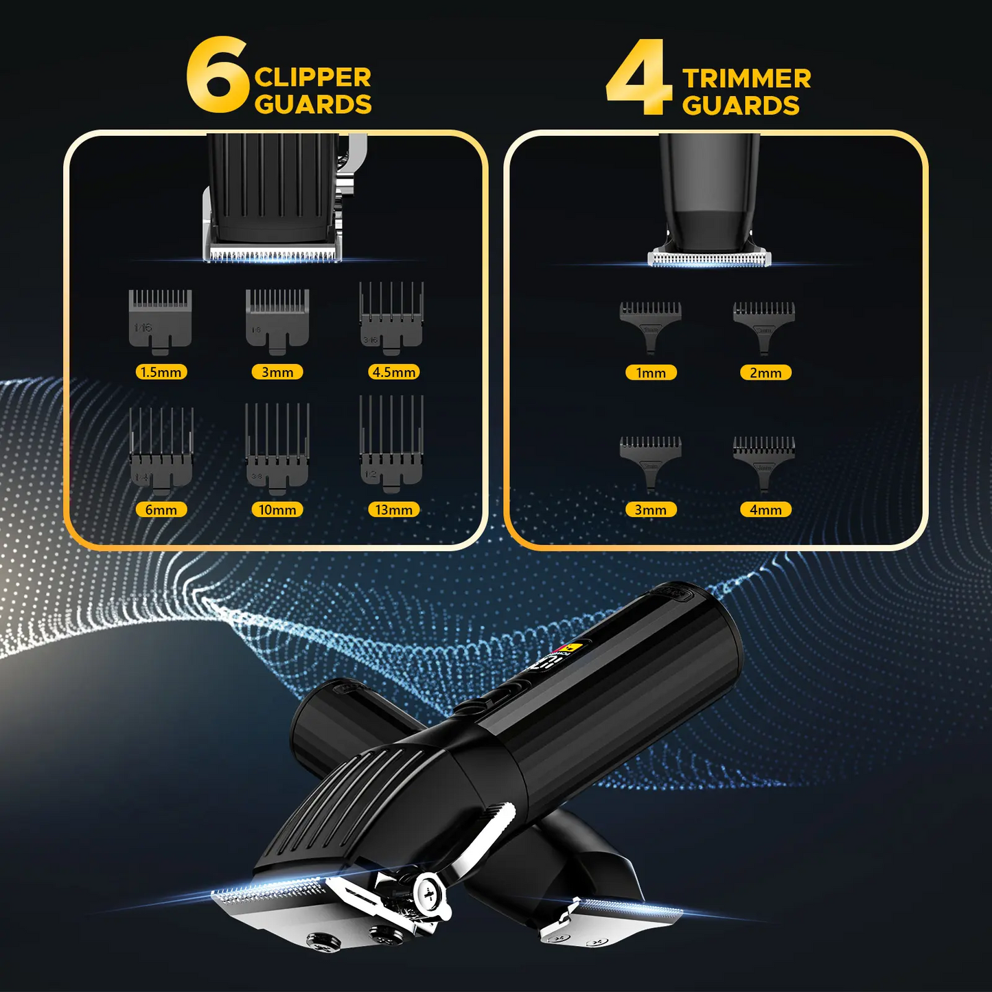 RACEFUN Black Professional Cordless Rechargeable Hair Clipper Set with LED Display Electric Trimmer Kit for Men Women USB Charging Barber Starter Gift Quality Trimmer with LED Light Groin new Electric Hair Trimmer trimmers women barber equipment