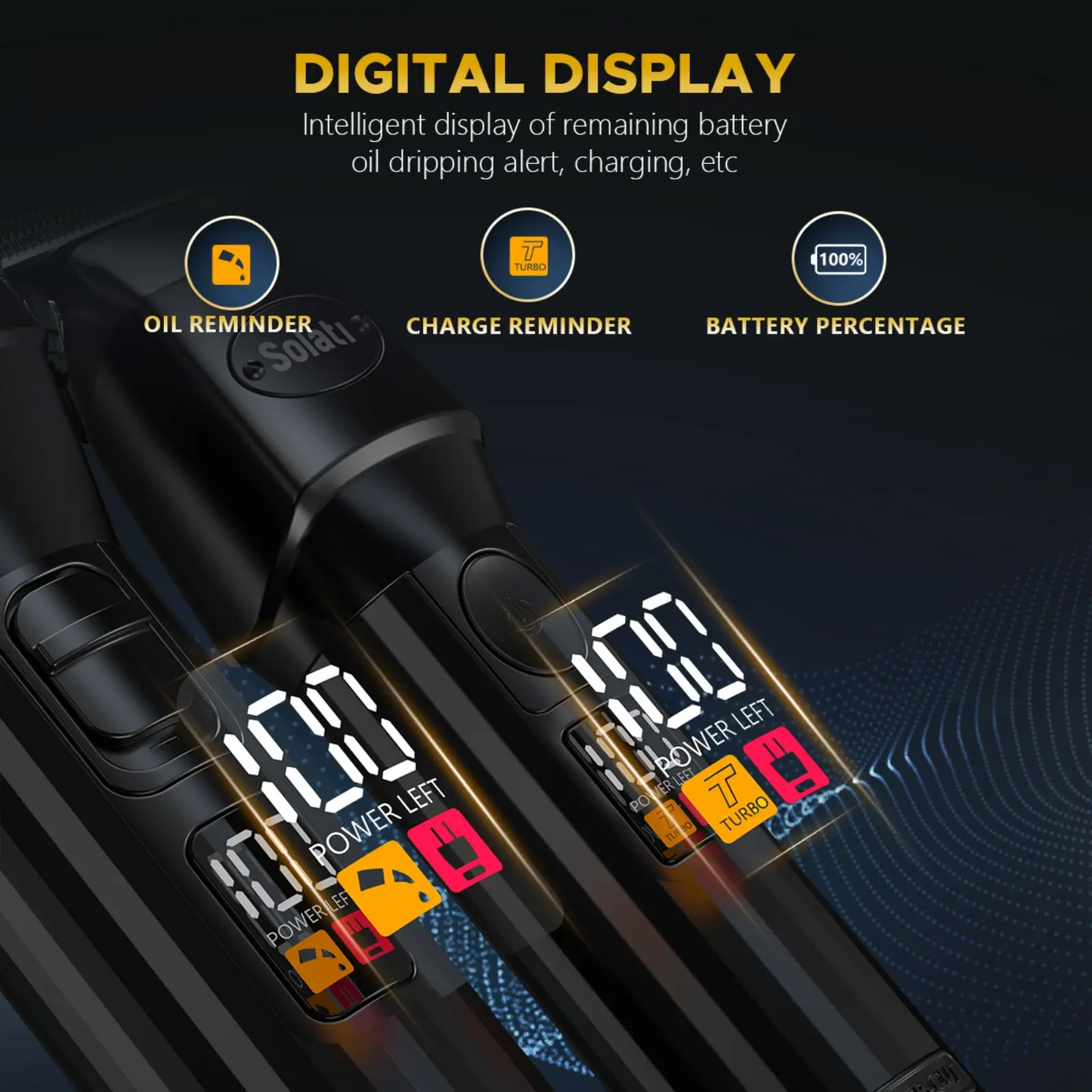 RACEFUN Black Professional Cordless Rechargeable Hair Clipper Set with LED Display Electric Trimmer Kit for Men Women USB Charging Barber Starter Gift Quality Trimmer with LED Light Groin new Electric Hair Trimmer trimmers women barber equipment