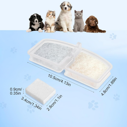 3 Pack Replacement Filters & 3 Pack Replacement Pre-Filter Sponges Filters for PUPERCI Wireless Cat Water Fountain