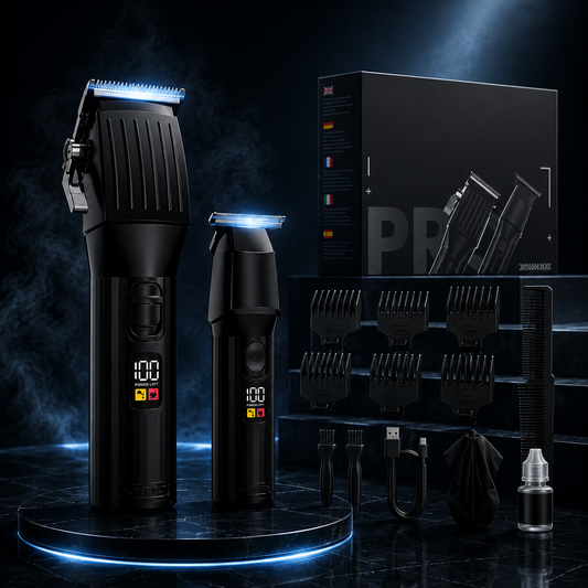 Professional Hair Clipper Kit | Cordless LCD Trimmer